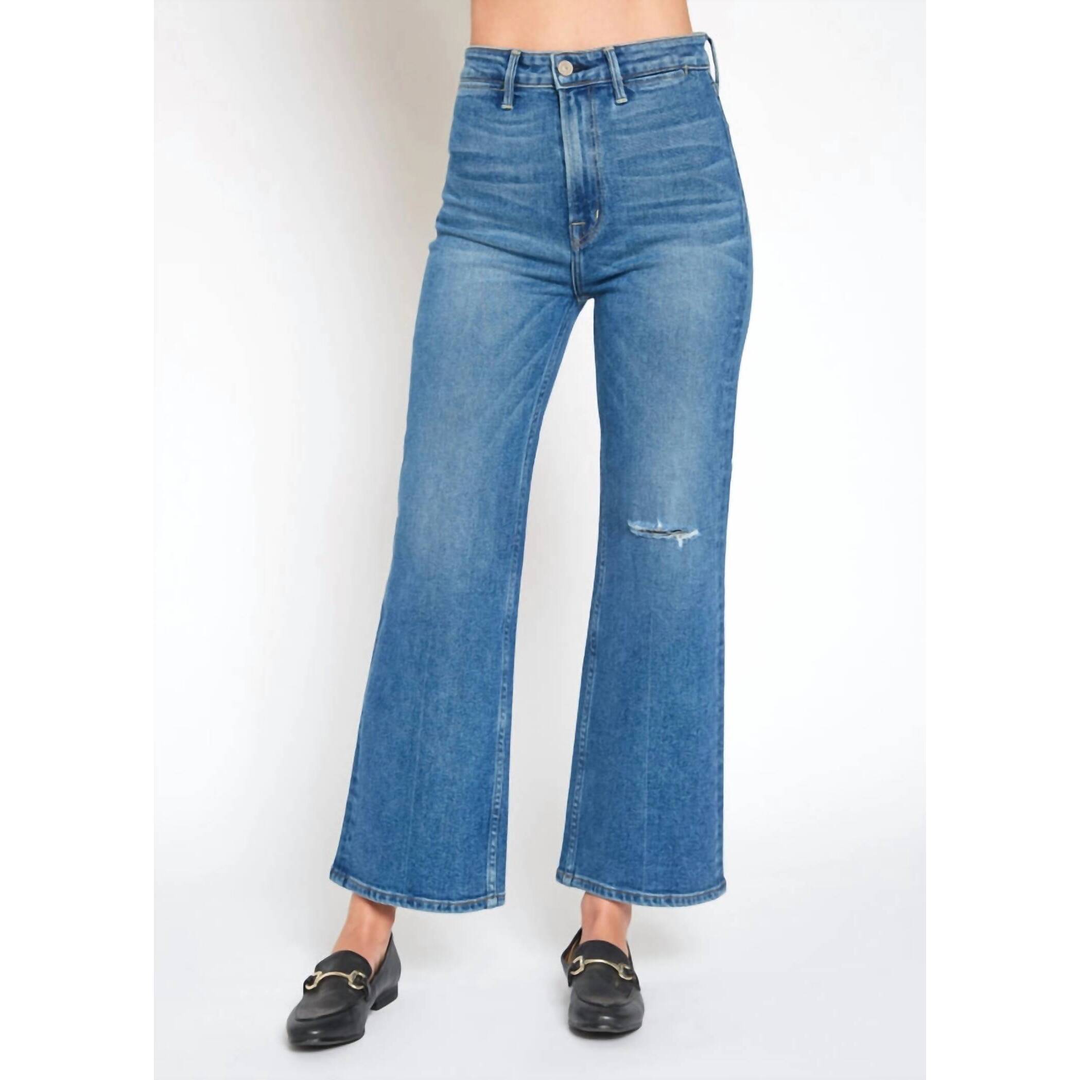 New Noend Queen High Rise Crop Wide Leg Jeans In Santa Rosa